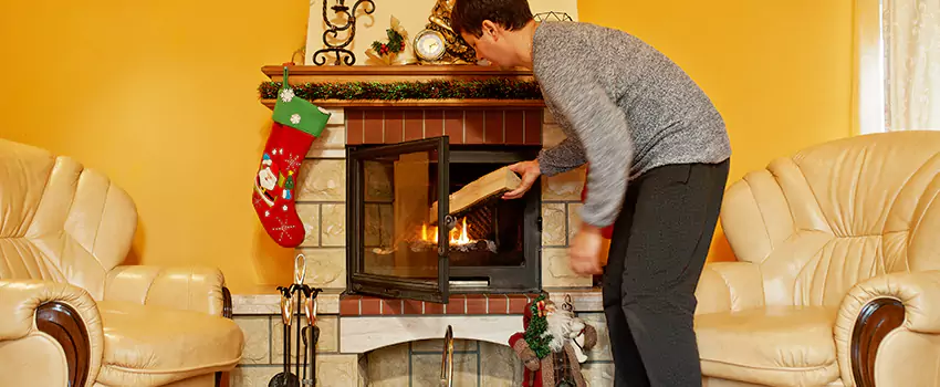 Rusted Metal Fireplace Restoration in Arlington Heights, Texas